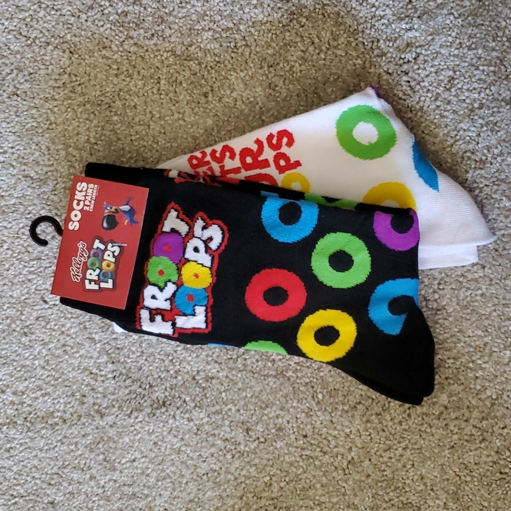 NWT 2 Pairs of Froot Loops Socks (L)